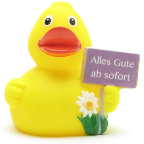 Badeente "Alles Gute ab sofort"