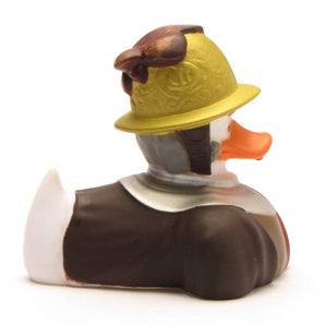 Badeente mit dem Goldhelm