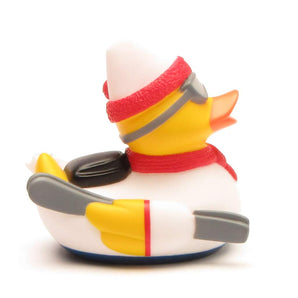 Badeente Skifahrer - weiss