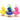 Bunte Enten für Entenangeln 4er Set 12 cm