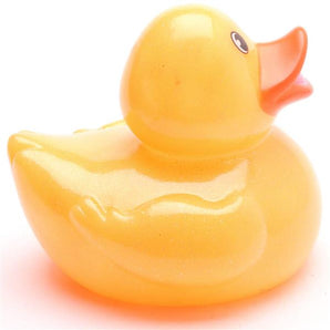 Glitzer Quietscheentchen - orange - L