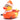 Badeente Skifahrer - orange