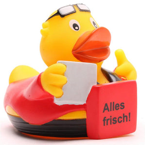 Badeente Pizzabote "Alles Frisch!"