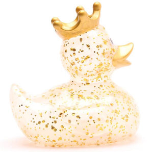 Badeente König Glitzer gold