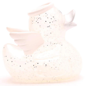 Glitzer Engel Quietscheentchen mit Wimpern