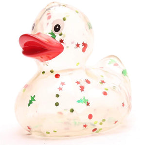 Badeente Xmas Glitzer - roter Schnabel
