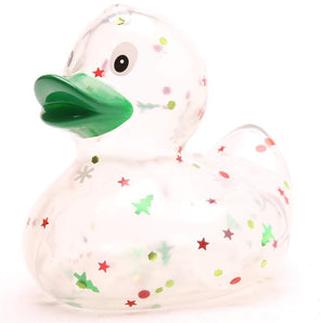 Badeente Xmas Glitzer - grüner Schnabel