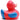 Badeente Superheld rot-blau