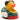 Badeente Zenzi mit roter Schürze und Herzamulett