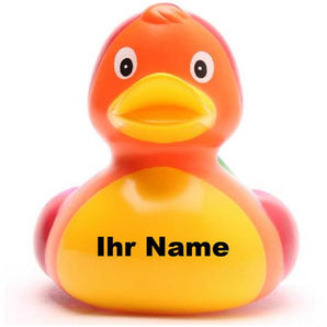 Ente Happy Rainbow bunt gestreift - Personalisiert