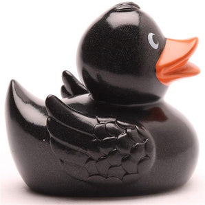 Badeente Alva - schwarz-glitzer
