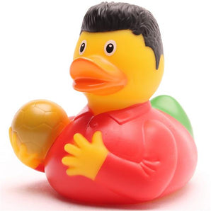 Fußballstar rot/grün Badeente
