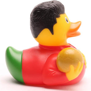 Fußballstar rot/grün Badeente