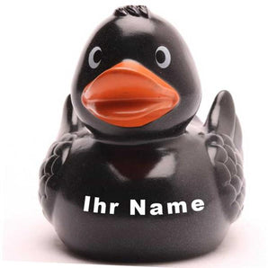 Ente Alva schwarz-glitzer - Personalisiert