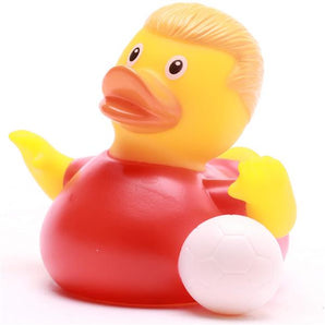 Badeente Fußball-Star - rot