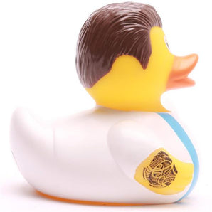 Badeente Fußball-Star - weiss