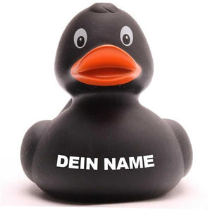 Ente Leslie - schwarz - 8 cm - Personalisiert
