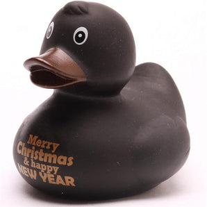 Badeente Merry Christmas & Happy New Year - schwarz