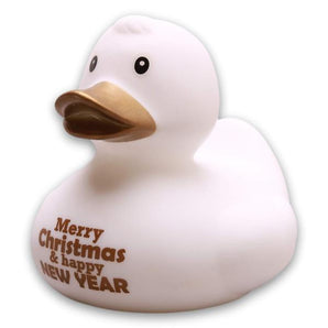 Badeente Merry Christmas & Happy New Year - weiss