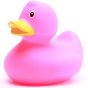 Badeente pink mit gelben Schnabel