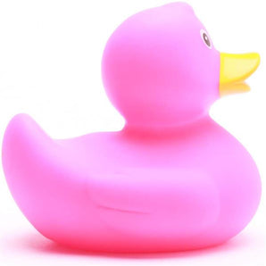 Badeente pink mit gelben Schnabel