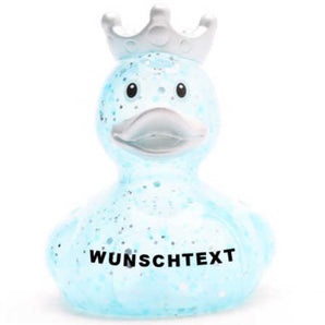 Ente König Glitzer blau - Personalisiert