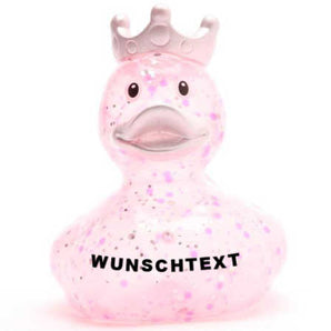 Ente König Glitzer pink - Personalisiert