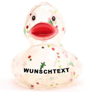 Ente Glitzer XMas - roter Schnabel - Personalisiert