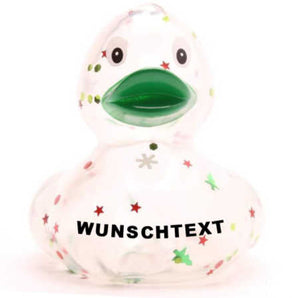 Ente Glitzer XMas - grüner Schnabel - Personalisiert