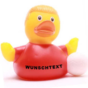 Ente Fussballstar - rot - Personalisiert