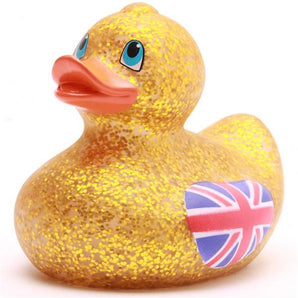 Badeente Union Jack Glitzer - gold