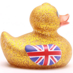 Badeente Union Jack Glitzer - gold