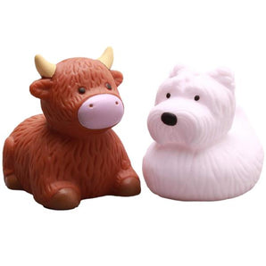 Badetiere Westie & Highland Cow