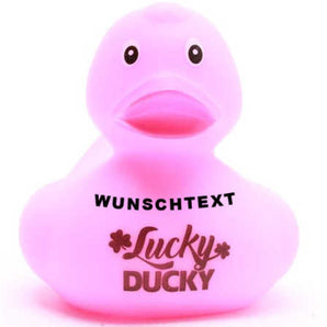 Badeente Lucky Ducky - pink - Personalisiert