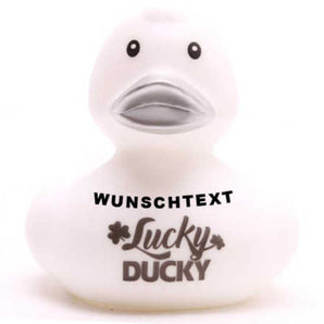Badeente Lucky Ducky - weiss - Personalisiert