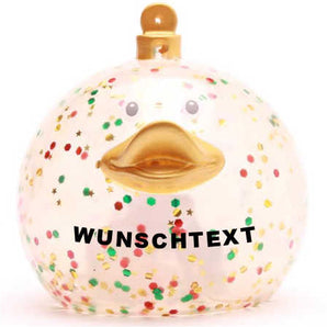 Weihnachtskugel Badeente - Glitzer - Personalisiert