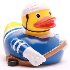 Badeente Eishockey blau