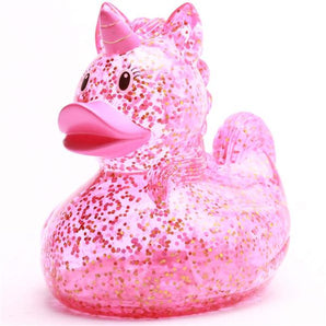 Glitzer Einhorn pink Quietscheente