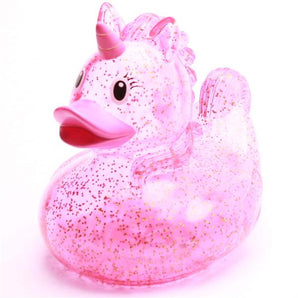 Glitzer Einhorn pink Quietscheente XL