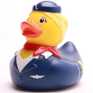 Badeente Stewardess - roter Schal