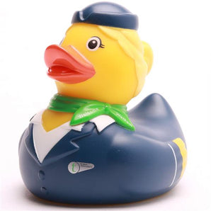 Badeente Stewardess - grüner Schal