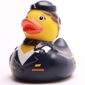 Badeente Stewardess - blauer Schal