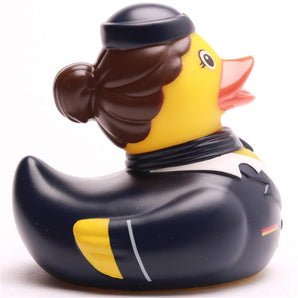 Badeente Stewardess - blauer Schal