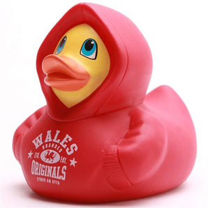 Badeente Hoodie Wales - rot - 9,5 cm