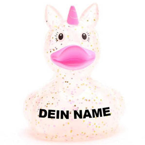 Ente Einhorn Glitzer bunt - Personalisiert