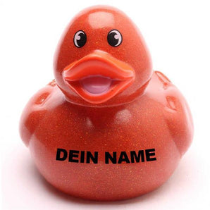 Glitzer - Ente - rot - Personalisiert