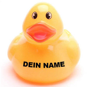 Glitzer - Ente - orange - Personalisiert