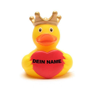 Ente König mit Gruss-Herz - Personalisiert