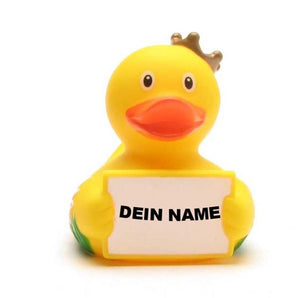 König mit Grussschild Ente - Personalisiert