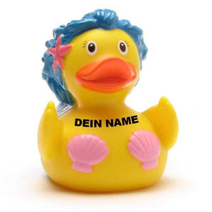 Meerjungfrau Ente - blau - Personalisiert